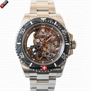 Artisans de Gen?ve Andrea Pirlo Rolex Submariner Skeleton 904L Steel No Date Forged Carbon Bezel 40mm Swiss Watch | Swiss Replica Watch