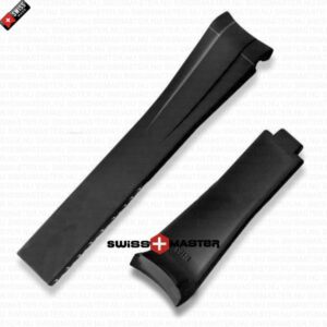 Rubber Black Rolex Strap Complete With Stainless Steel Folding Oysterlock