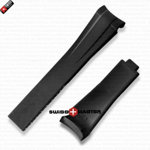 Rubber Black Rolex Strap Complete With Stainless Steel Folding Oysterlock