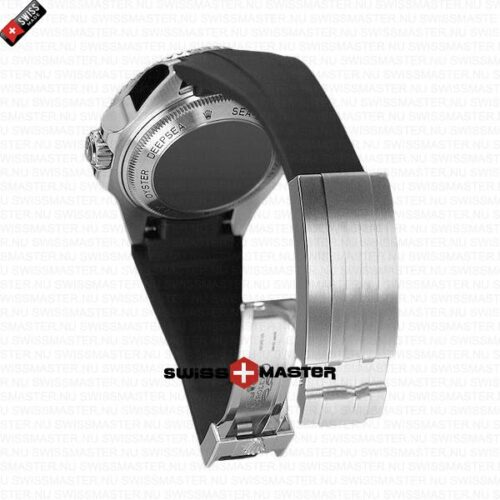 Rubber Black Rolex Strap Complete With Stainless Steel Folding Oysterlock - Image 4