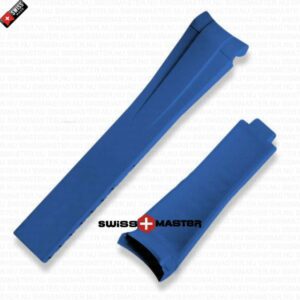 Rubber Blue Rolex Strap Complete With Stainless Steel Folding Oysterlock