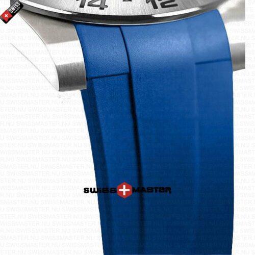 Rubber Blue Rolex Strap Complete With Stainless Steel Folding Oysterlock - Image 3