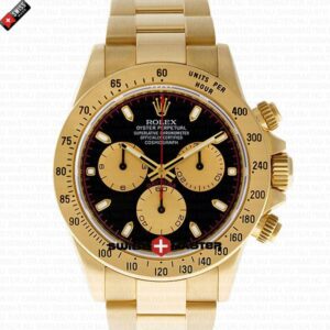 Rolex Cosmograph Daytona Black Newman Dial 18k Gold | Swiss Replica Watch