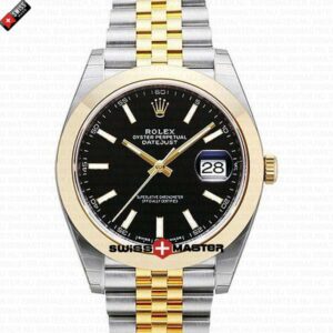 Rolex Datejust 41mm 18k Yellow Gold Jubilee Smooth Bezel Silver Dial Stick Markers | Swiss Replica Watch