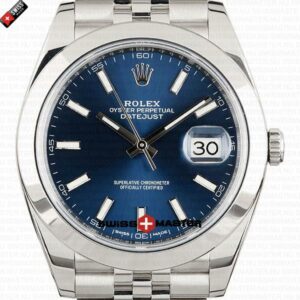 Rolex Datejust 41mm Jubillee SS Blue Dial Stick Markers | Swiss Replica Watch