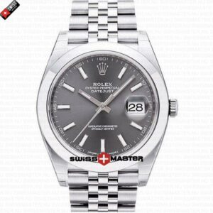 Rolex Datejust 41mm Jubillee SS Rhodium Grey Dial Stick Markers | Swiss Replica Watch