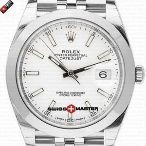 Rolex Datejust 41mm Jubillee SS White Dial Stick Markers | Swiss Replica Watch