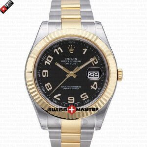 Rolex Datejust 41mm 18k 2-Tone Black Dial Arabic Markers | Swiss Replica Watch