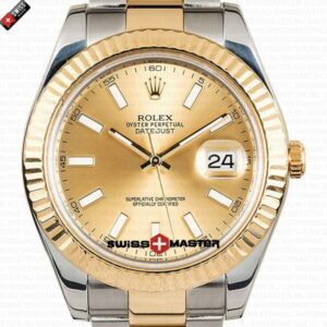 Rolex Datejust 41mm 18k 2-Tone Gold Dial Stick Markers | Swiss Replica Watch