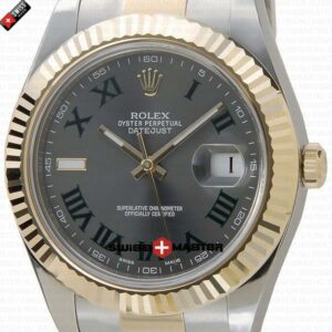 Rolex Datejust 41mm 18k 2-Tone Green Dial with Roman Markers | Swiss Replica Watch