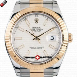 Rolex Datejust 41mm 18k 2-Tone White Dial Stick Markers | Swiss Replica Watch