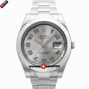 Rolex Datejust 41mm 18k White Gold Silver Dial Arabic Markers | Swiss Replica Watch