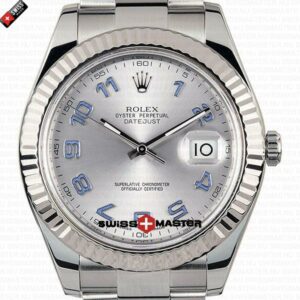 Rolex Datejust 41mm 18k White Gold Silver Dial Arabic Markers | Swiss Replica Watch