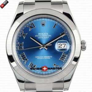 Rolex Datejust 41mm SS Blue Dial Roman Markers | Swiss Replica Watch