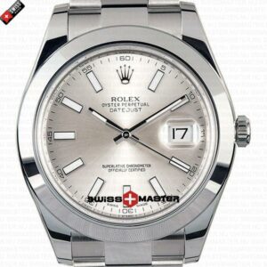 Rolex Datejust 41mm SS Silver Dial Stick Markers | Swiss Replica Watch