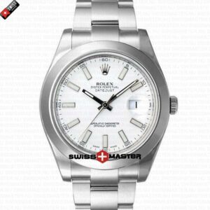 Rolex Datejust 41mm SS White Dial Stick Markers | Swiss Replica Watch