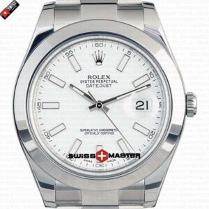 Rolex Datejust 41mm SS White Dial Stick Markers | Swiss Replica Watch