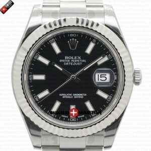 Rolex Datejust 41mm 18k White Gold Black Dial Stick Markers | Swiss Replica Watch