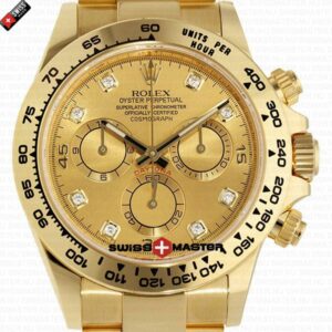 Rolex Cosmograph Daytona 18k Gold Diamond Gold Dial | Swiss Replica Watch