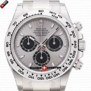 Rolex Cosmograph Daytona 18k White Gold Steel Dial | Swiss Replica Watch