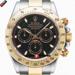 Rolex Daytona 2 Tone Black Dial 40mm | Swiss Replica Watch