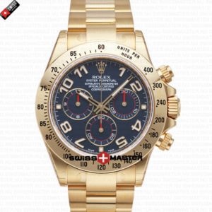 Rolex Cosmograph Daytona Gold Blue Dial with Arabic Marks | Swiss Replica Watch