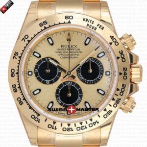 Rolex Cosmograph Daytona 18K Gold with Gold Dial Ceramic Bezel Stick Markers | Swiss Replica Watch