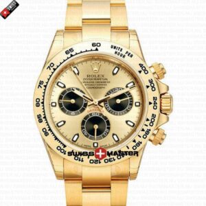 Replica Rolex Cosmograph Daytona – 18K Gold with Gold Dial, Ceramic Bezel, Stick Markers