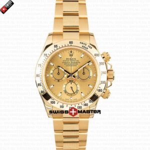 Replica Rolex Cosmograph Daytona Gold with Gold Dial & Stick Marks