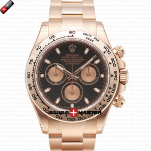 Rolex Cosmograph Daytona Black Dial Everose Full Gold | Swiss Replica Watch