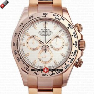 Rolex Cosmograph Daytona Ivory Dial Everose Full Gold | Swiss Replica Watch