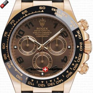 Replica Rolex Cosmograph Daytona Rose Gold Chocolate Dial - Rubber Band