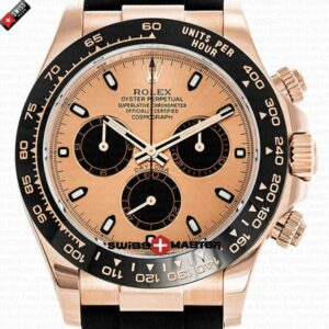 Rolex Cosmograph Daytona Rose Gold with Pink Dial Rubber Band | Swiss Replica Watch