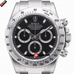 Replica Rolex Daytona – Black Dial, Stainless Steel Case & Chronograph