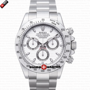 Replica Rolex Daytona – White Dial, Stainless Steel Case & Chronograph