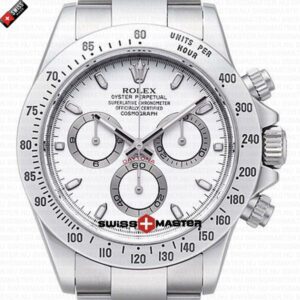 Replica Rolex Daytona – White Dial, Stainless Steel Case & Chronograph