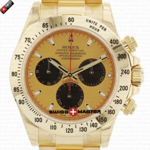 Replica Rolex Daytona – 18K Gold, Gold Newman Dial, Classic Racing Icon