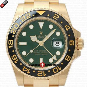 Rolex GMT-Master II All Gold Green Dial Black Ceramic Bezel | Swiss Replica Watch