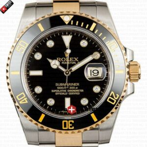 Replica Rolex Submariner – 18K Two-Tone, Black Ceramic Bezel, Diamond Markers