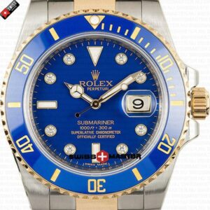 Rolex Submariner 18k 2-tone Blue Ceramic Bezel Diamond Markers | Swiss Replica Watch