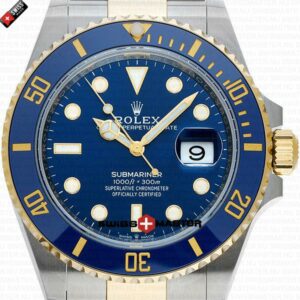 Rolex Submariner 41mm 2Tone 904L Steel 18K Yellow Gold Wrap Blue Dial Blue Ceramic Bezel 126613LB | Swiss Replica Watch