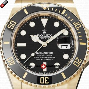 Rolex Submariner 41mm 18K Yellow Gold Wrap 904L Steel Black Dial Ceramic Bezel 126618ln | Swiss Replica Watch