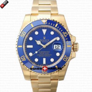 Rolex Submariner 18k Gold Blue dial Ceramic Bezel | Swiss Replica Watch