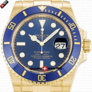 Rolex Submariner 18k Gold Blue dial Ceramic Bezel | Swiss Replica Watch