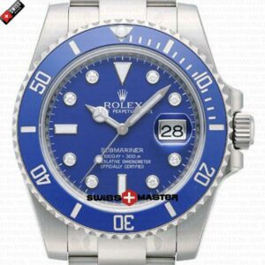 Rolex Submariner SS Blue Ceramic Bezel Diamond Markers | Swiss Replica Watch