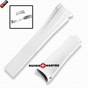 Rubber White Rolex Strap Complete With Stainless Steel Folding Oysterlock