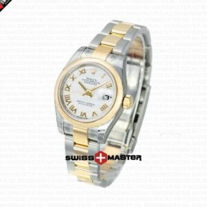 Rolex Datejust 18k Gold 2-Tone Oyster Bracelet White Dial | Swiss Replica Watch