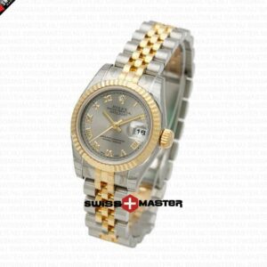 Rolex Datejust 18k Gold 2-tone Grey Dial Roman Markers | Swiss Replica Watch