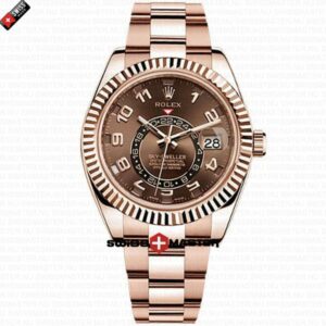 Rolex Sky-Dweller 18K Rose Gold Chocolate Dial 42mm | Swiss Replica Watch
