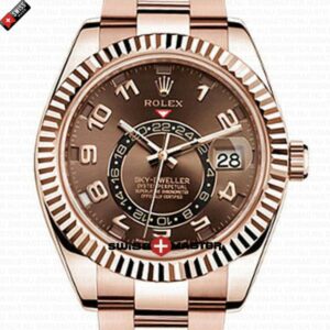 Rolex Sky-Dweller 18K Rose Gold Chocolate Dial 42mm | Swiss Replica Watch